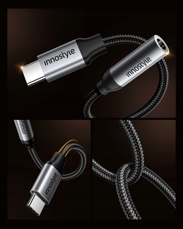 INNOSTYLE ADAPTER USB-C MINI JACK 3,5 PRZEJŚCIÓWKA KABEL AUX DO SAMSUNG DAC