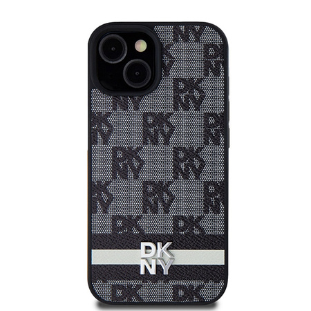 DKNY POKROWIEC HARDCASE DO IPHONE 14 15 136.1 SKÓRZANY MONO PATTERN STRIPES