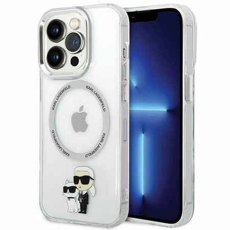 Etui Karl Lagerfeld KLHMP13LHNKCIT na iPhone 13 Pro hardcase - przezroczyste Iconic Karl&Choupette Magsafe