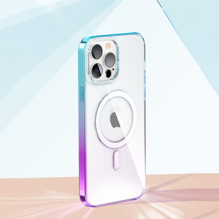 Kingxbar PQY Gradient Series magnetyczne etui do iPhone 13 Pro Max obudowa pokrowiec przezroczysty (kompatybilne z MagSafe)