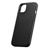 iCarer Litchi Premium Leather Case skórzane etui iPhone 14 Plus magnetyczne z MagSafe czarny (WMI14220711-BK)