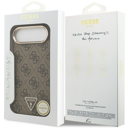 Etui Guess 4G Triangle Logo MagSafe do   iPhone Air brązowy złoty