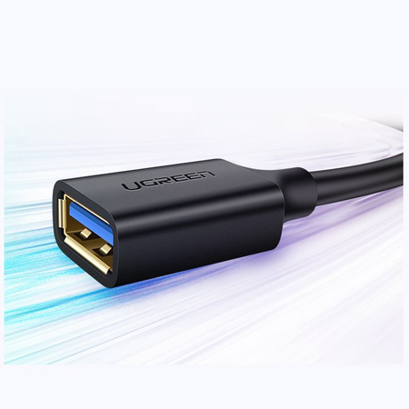Ugreen kabel przewód przedłużacz przejściówka USB 3.0 (żeński) - USB 3.0 (męski) 2 m czarny (US129 10373)