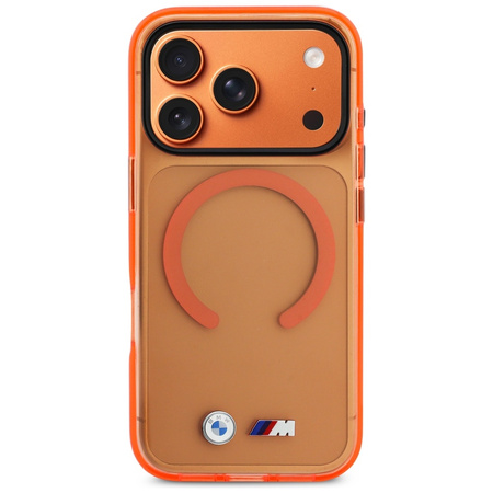 Etui BMW M IML Metal Logos MagSafe do iPhone 17 Pro pomarańczowy