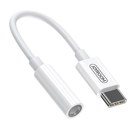 Joyroom adapter przejściówka słuchawek 3,5 mm mini jack (żeński) - USB Typ C (męski)  biały (SH-C1)