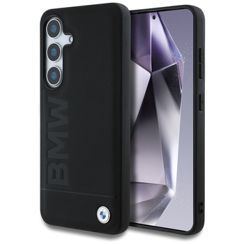 Etui BMW Leather Big Wordmark do Samsung Galaxy S25+ czarny