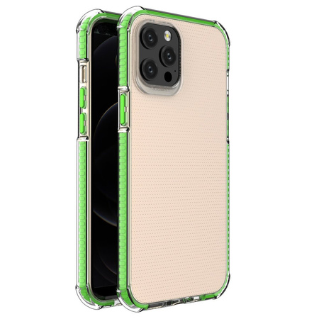 Spring Armor żelowy elastyczny pancerny pokrowiec z kolorową ramką do iPhone 11 Pro Max zielony