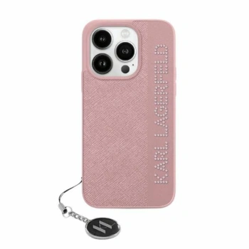 KARL LAGERFELD ETUI DO IPHONE 15 PRO MAX 6.7 SAFFIANO Z RHINESTONES I CHARM