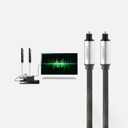 Kabel optyczny Ugreen AV108 Toslink/SPDIF 3m - szary