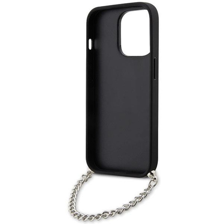 Etui Karl Lagerfeld Saffiano Monogram Chain KLHCP14LSACKLHPG na iPhone 14 Pro - srebrne