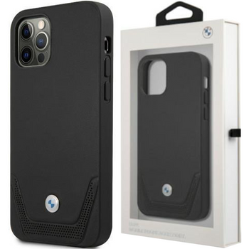 Etui BMW BMHCP12LRSWPK iPhone 12 Pro Max 6,7" czarny/black hardcase Leather Perforate