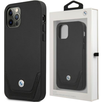 Etui BMW BMHCP12MRSWPK iPhone 12/12 Pro 6,1" czarny/black hardcase Leather Perforate