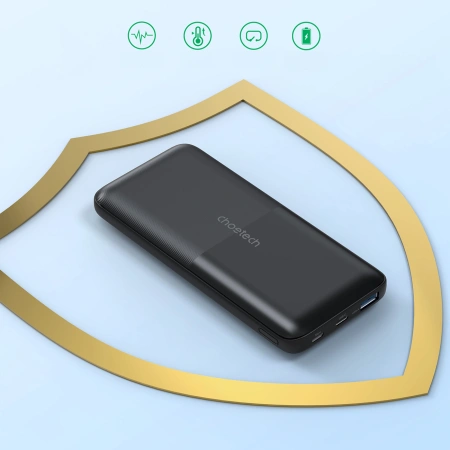 CHOETECH POWERBANK B654 10000MAH DO MICRO USB DO LIGHTNING Z WBUCZONYM