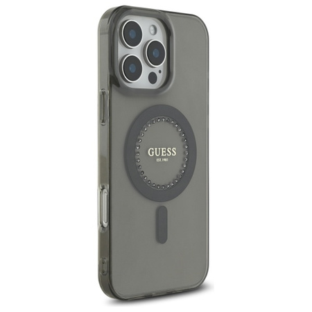 GUESS ETUI HARDCASE IML RHINESTONES DO MAGSAFE DO IPHONE 16 PRO 6.3