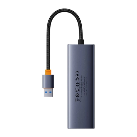 BASEUS HUB USB-A 4W1 DO LAPTOPA PC 3 X USB-A 3.0 RJ45 ZŁĄCZE SZYB