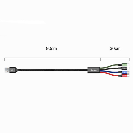 BASEUS KABEL USB 4W1 2X LIGHTNING USB 3.5A 1.2M CZARNY