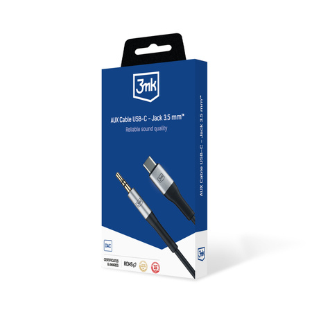 3MK KABEL AUX USB-C JACK 3,5 MM DO TELEFONU IPHONE 12 13 14 15 PRO AUDIO