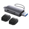 Baseus Lite Series adapter czytnik kart SD/TF USB Typ A/USB Typ C szary (WKQX060113)