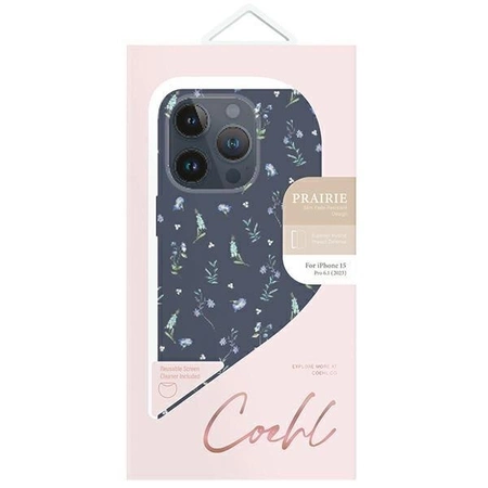 Etui UNIQ Coehl Prairie na iPhone 15 Pro - granatowe