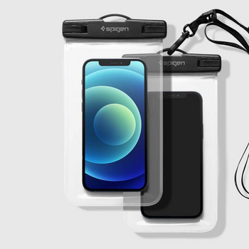 SPIGEN A601 UNIVERSAL WATERPROOF CASE 2-PACK CRYSTAL CLEAR