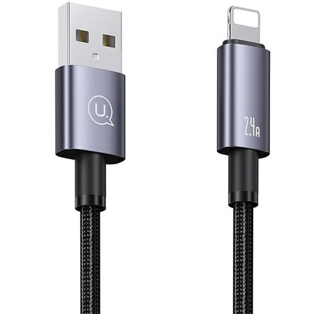 USAMS KABEL USB NA DO LIGHTNING 2,4A DO IPHONE 2M STALOWY Z ŁADOWANIEM