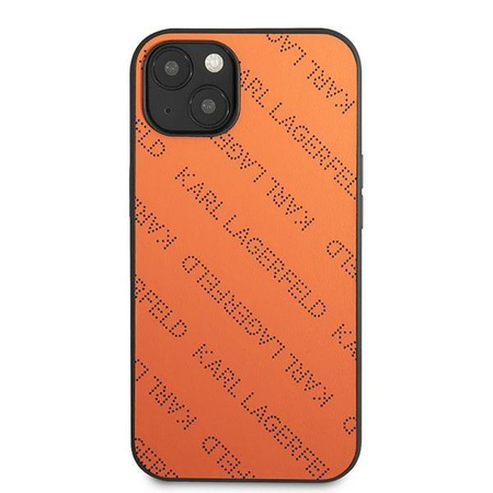 Karl Lagerfeld KLHCP13SPTLO iPhone 13 mini 5,4" hardcase pomarańczowy/orange Perforated Allover