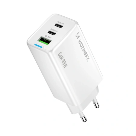WOZINSKY ŁADOWARKA GAN 65W 2X USB-C DO TELEFONÓW IPHONE MACBOOK Z KABLEM