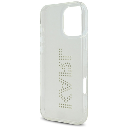 KARL LAGERFELD ETUI CASE DO IPHONE 16 PRO PRZEZROCZYSTE Z LOGO I STRASZKAMI