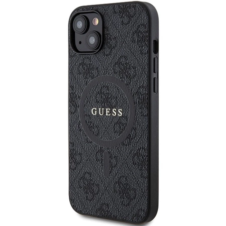 Etui Guess 4G Collection Leather Metal Logo MagSafe na iPhone 14 / 15 / 13 - czarne