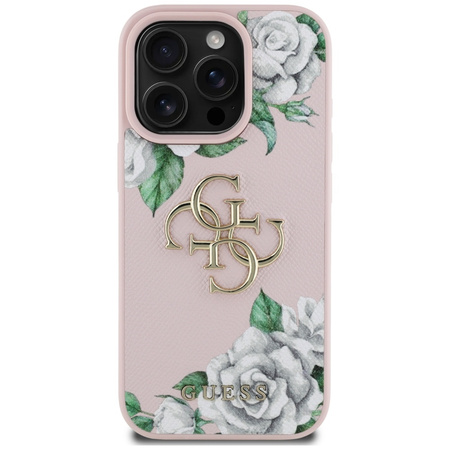 GUESS ETUI CASE DO IPHONE 16 PRO MAX GRAINED ROSES LOGO 4G WYSOKIEJ JAKOŚCI