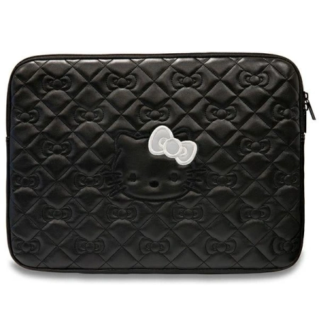 Hello Kitty Sleeve HKCSZPEKHBPK 14 czarny/black Zip PU Quilted Bows