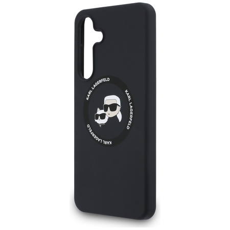 Etui Karl Lagerfeld Silicone             Karl&Choupette Heads MagSafe do Samsung Galaxy S25 FE czarny