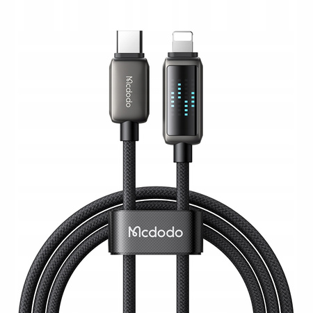 MCDODO ŁADOWARKA KABEL USB-C LIGHTNING SZYBKIEGO ŁADOWANIA DO IPHONE 1M LED
