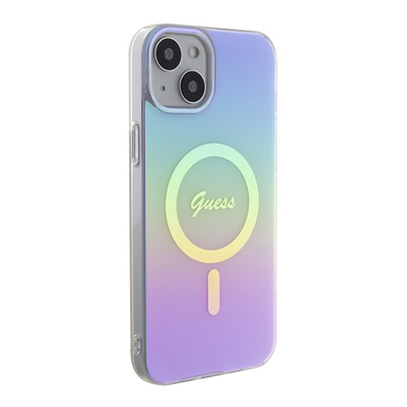 GUESS ETUI HARDCASE DO IPHONE 15 14 13 DO MAGSAFE IML IRIDESCENT FIOLETOWY