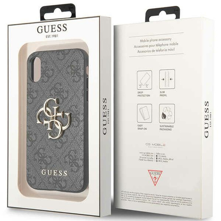 GUESS ETUI CASE DO IPHONE X XS HARD CASE Z LOGO METALICZNE OCHRONA TELEFONU