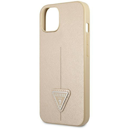 Guess GUHCP14SPSATLE iPhone 14 6,1" beżowy/beige hardcase SaffianoTriangle Logo