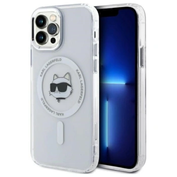 KARL LAGERFELD CASE HARDCASE DO IPHONE 12 12 PRO Z METALOWYM LOGO CHOUPETTE