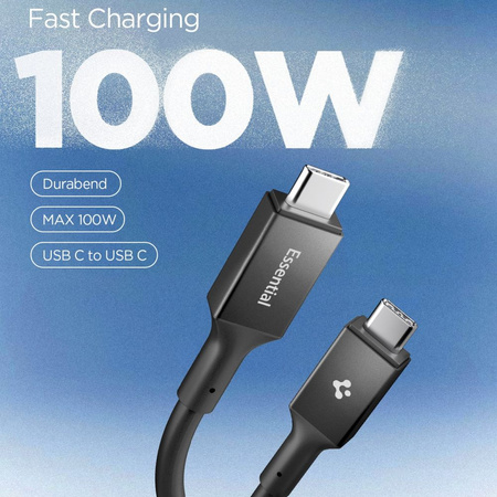 SPIGEN EB10020CC ESSENTIAL TYPE-C CABLE 100W 200CM BLACK