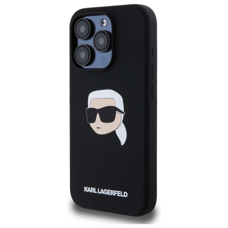 KARL LAGERFELD CASE MAGNETYCZNY DO IPHONE 15 PRO SILIKONOWE KARL HEAD PRINT