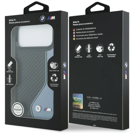 BMW ETUI M CARBON LOGO DO MAGSAFE IPHONE 17 PRO MAX OCHRONA Z CARBONOWĄ