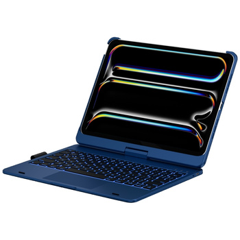 Etui Typecase Flexbook Touch             z klawiaturą do iPad Pro 11" 2024/2025 ciemny niebieski