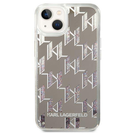 Karl Lagerfeld KLHCP14SLMNMS iPhone 14 6,1" hardcase srebrny/silver Liquid Glitter Monogram