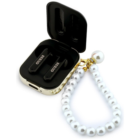 Słuchawki TWS Guess Pearl Strap czarny