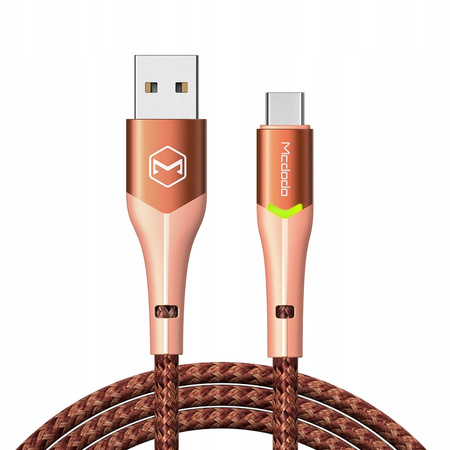 Kabel do telefonu, Szybkie ładowanie, USB-C, USB, 1m, QC 4.0, LED, Pomarańczowy, McDodo