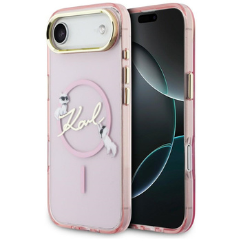 Etui Karl Lagerfeld IML Choupettes Karl  Script Logo MagSafe do iPhone Air różowy