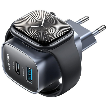 USAMS ŁADOWARKA SIECIOWA CC293 T67 DO APPLE IWATCH 1XUSB-C 1XUSB-A 20W