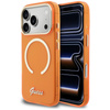 Etui Guess IML Script Metal MagSafe do iPhone 17 Pro Max pomarańczowy