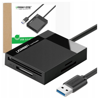 UGREEN CZYTNIK KART USB 3.0 SD MICRO SD MS DO KOMPUTER LAPTOP CZARNY 05M