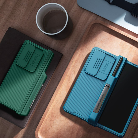 Nillkin CamShield Pro Case (suit) etui Samsung Galaxy Z Fold 4 pokrowiec z osłoną na aparat podstawka niebieskie