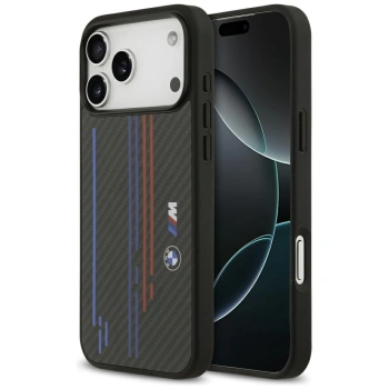 Etui BMW M Kevlar Lines & Logo MagSafe na iPhone 17 Pro Max - czarne